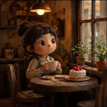 AI-generated clay-style cafe illustration