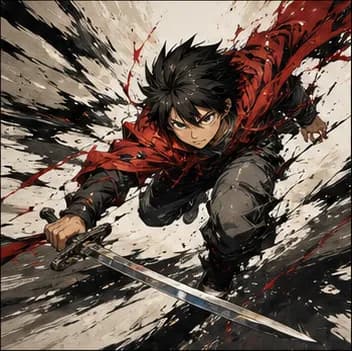 AI-generated manga action illustration