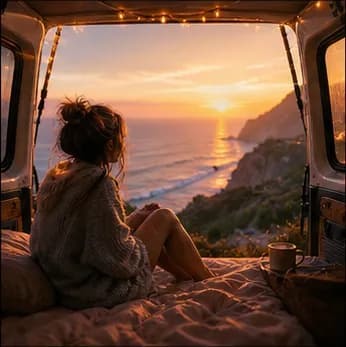 AI-generated travel frame with scenic view