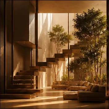 AI-generated warm interior design concept